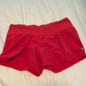 Speed up pink lululemon shorts size 6